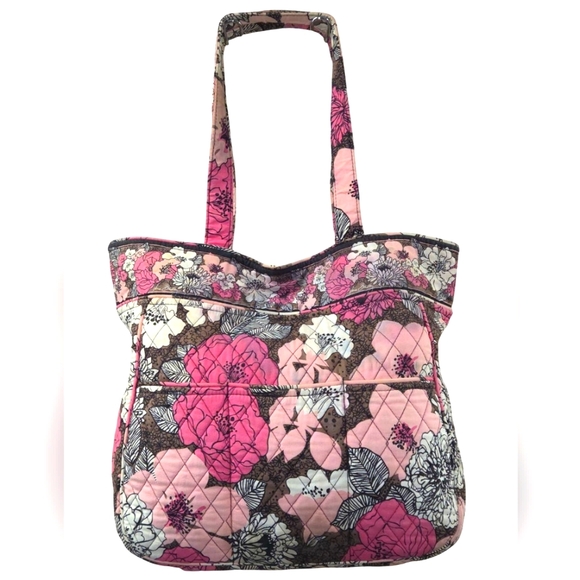 Vera Bradley Pink and Brown Quilted Tote Bag - Picture 7 of 10